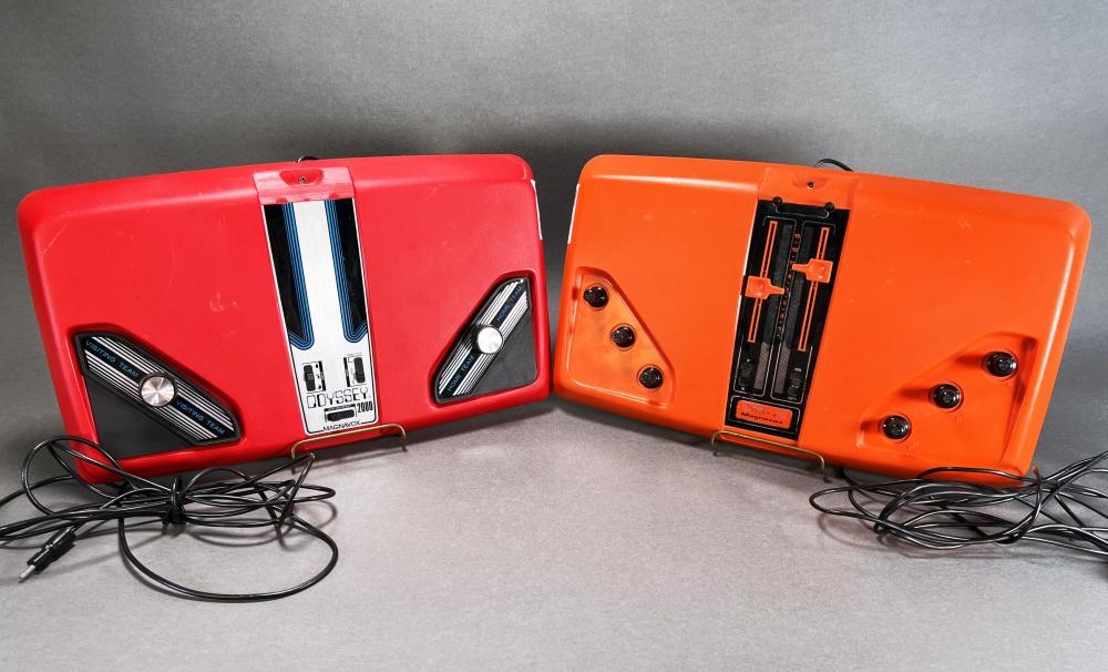 Two consoles from the Odyssey series: the Odyssey 2000 and Odyssey 100.